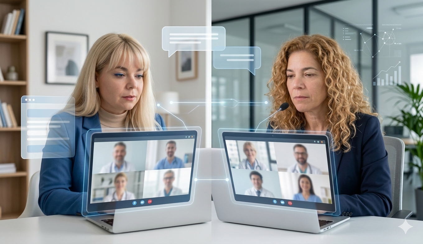 Profesionales de salud participando en capacitación online sobre comunicación digital